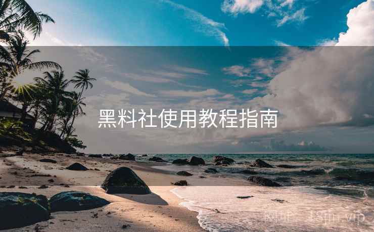 黑料社使用教程指南  第1张