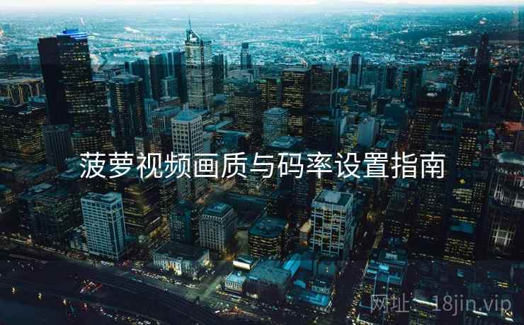 菠萝视频画质与码率设置指南  第1张